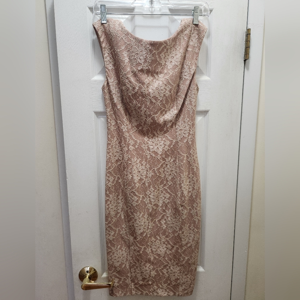 French Connection Pale Pink Blush Sheath Midi Dress
